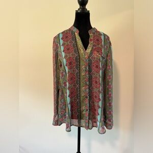 KUT from the Kloth- Jasmine Chiffon Button-Up Shirt